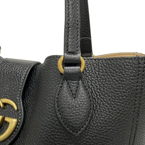 Auth GUCCI GG Marmont   Black Leather Tote Bag - Picture 11 of 16